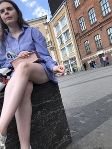 Hot crossed legs on the street
