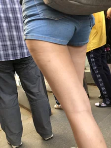 Hot Legs and Booty in Denim Mini Shorts Creepshots Gallery