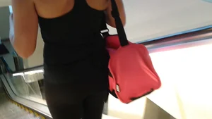 Booty in leggings closeup