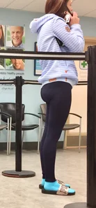 Milf at the pharmacy in tight leggings with a nice booty