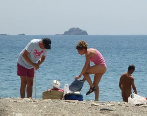 Nude beach and topless girls