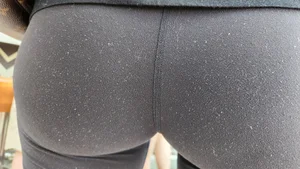 Milf in black Biker shorts