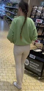 LIDL German Girl skinny ass VPL + face