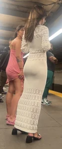 Bubble booty in tight white dress (OC)
