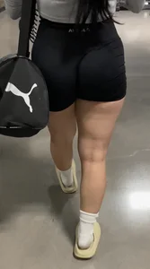 Gym Black Spandex shorts Ass too Phat to not cap (Thick Thighs)