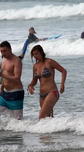 Sexy bikini babe with nice body in the water