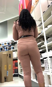 ebony in pink yoga upshotted and followed around at Target