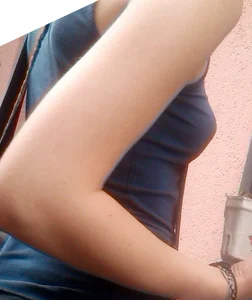 Braless babe in tank top with puffy pokies