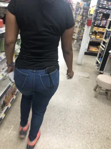 Dollar General black babe with a nice ass in tight jeans