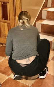 Blonde Worker with Big Ass Tight Black Jeans  (not OC)
