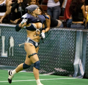 Sexy female football players with hot bodies