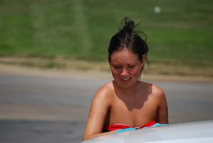 Various sexy girls at car washes in bikinis