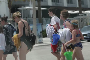 Bikini babes at Deerfield Beach in Florida