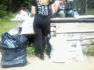 Blonde in Tight Pants With Hot Ass Suburb Candid Photo