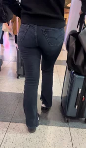 PAWG Hotwife in Tight Jeans Capped at Airport (OC + GIFS)
