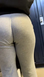 More Shots Of The Somewhat Jiggly College Girl In Loose Grey Sweats