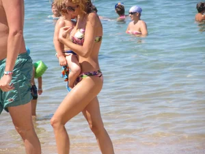Candid beach and bikini babes