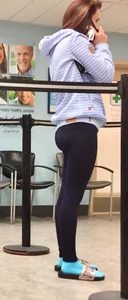 Milf at the pharmacy in tight leggings with a nice booty