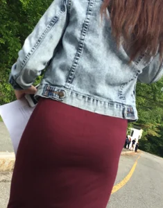 Big Ass in a Red Skirt Street Creepshots