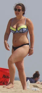 Thick girl on the beach in a bikini