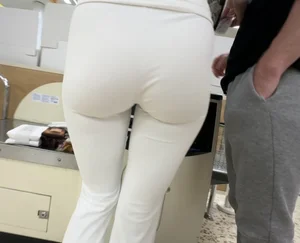 (OC) Best ASS ive ever capped at the shops! blonde arse in white leggings