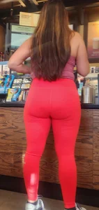 Bubble butt milf in red yoga pants (second time capping her)