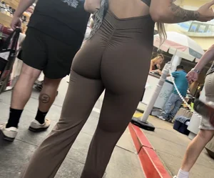 Tight blonde ass in brown one-piece (OC)