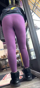 Nerdy Indian MILF purple leggings