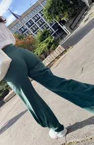 Bubble Butt In Green Pants (UP THE STAIRS + face shots)