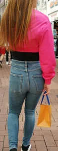 Girl in good tight jeans