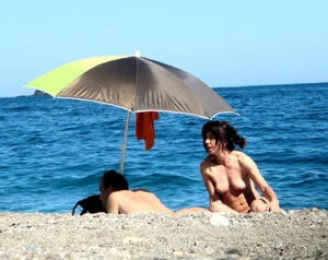 Nude beach and topless girls