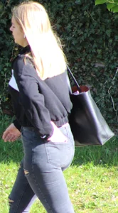 Cute Teen Squeezed Into Some Tight Grey Jeans