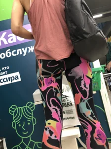 Skinny Booty And Thin Legs in Colorful Leggings Creepshot