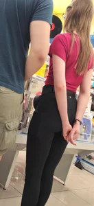 Hot ass in black leggings