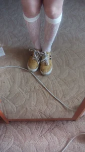 Legs in Lacey Knee-Socks, Young Girl's Home Selfies