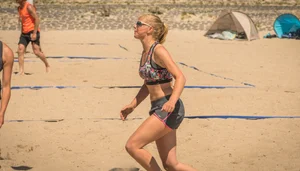 Beach volleyball babes in bikinis