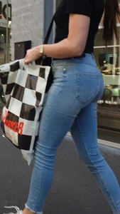 Milf with a very sexy ass in tight blue jeans, a great collection of creepshots