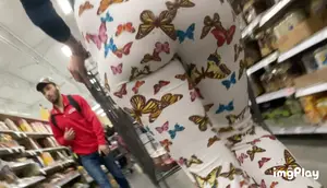 Asian wearing WHITE flare pants, jiggle was insane (W/Gifs)