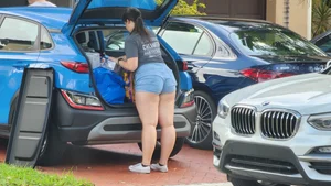 Neighbors PHAT ASS  in shorts
