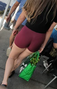PAWG in incredible lighting and tiny tight shorts. Visible thong line and feet. Thick thighs and calf tatts. (OC)