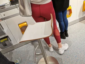 Nice ass in tight red leggings shopping