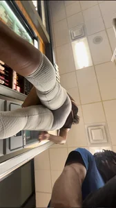 Thick Ebony MILF Ass Sitting Nice In White Tights (upshots, closeups)