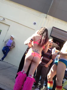 Promo girl in a sexy little outfit