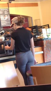 Female Waiter With Hot Ass in Tight Pants