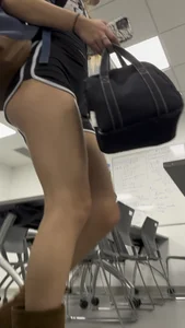 3 College Girls Showing Cheeks In Shorts