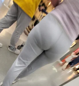 Major VPL in tight grey pants (OC)
