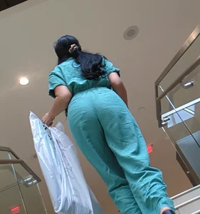 Mall Baddie in Jumpsuit Walking Up The Stairs