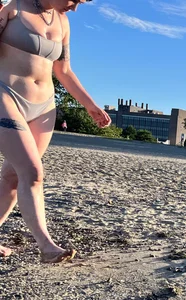 Ladies literally making out on beach