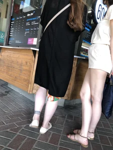 Perfect Sexy Crossed Legs And Feet in Sandals on a Street Creepshots Gallery - A Girl With Very Pale Skin
