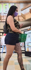 Sexy big butt tatted latina in sandals